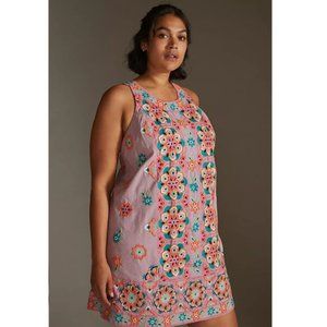 nwt by ANTHROPOLOGIE PLUS sz 18W Embroidered Appliqued shift dress